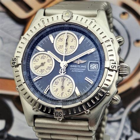 breitling blue dial a13300 chronograph|Breitling a13350 blackbird.